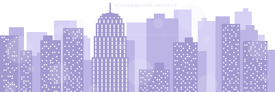 A pixel art lavender nighttime skyline, made by nickle