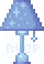 Pixel art of a blue table lamp, by Nickle