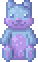 Pixel art of a blue and purple teddy bear, by Nickle