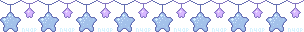 Pixel art of blue and purple star-shaped fairy lights bouncing. Made by Nickle.